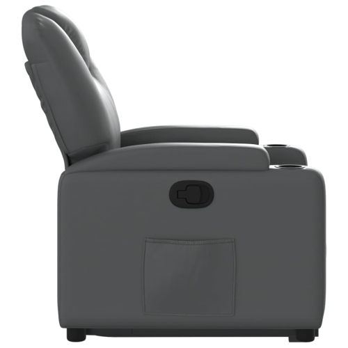 vidaXL Stand up Recliner Chair Grey Faux Leather