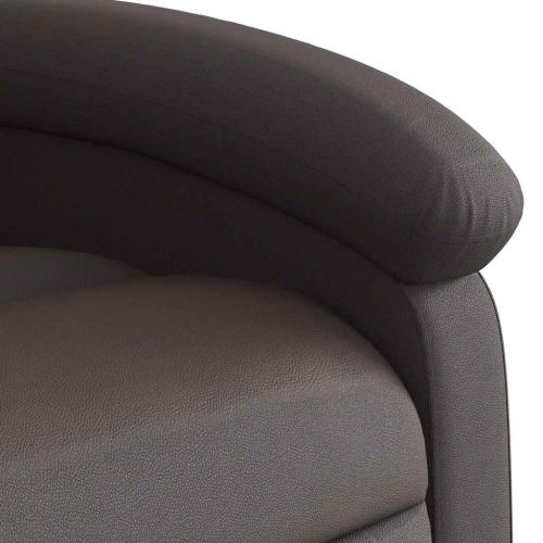 Fauteuil inclinable en cuir véritable brun foncé VidaXL