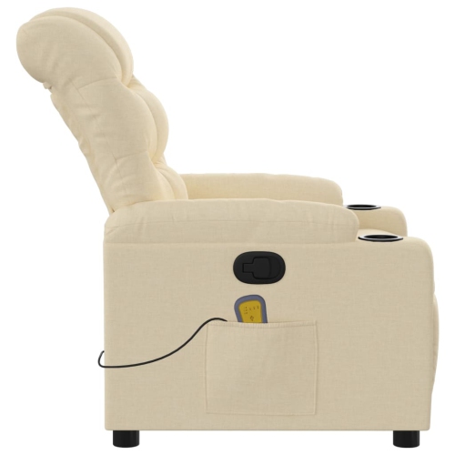 vidaXL Massage Recliner Chair Cream Fabric