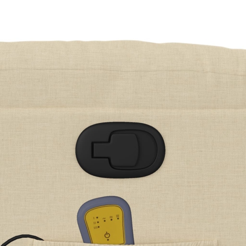 vidaXL Massage Recliner Chair Cream Fabric