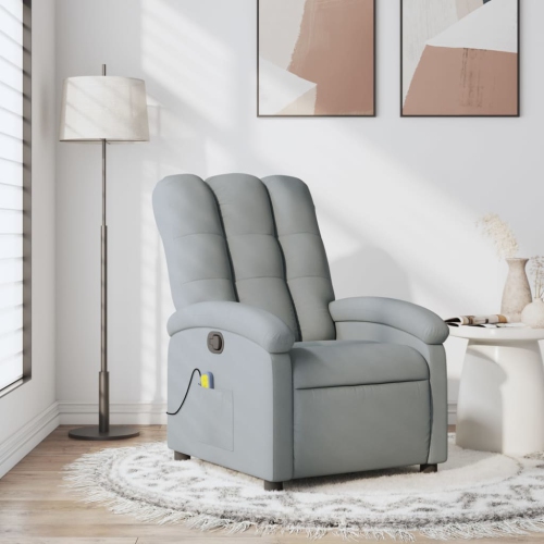 Fauteuil de massage inclinable en tissu gris pâle de vidaXL