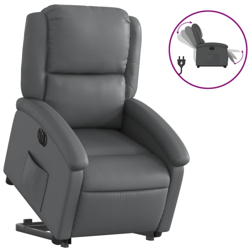 Fauteuil inclinable électrique en similicuir gris de vidaXL