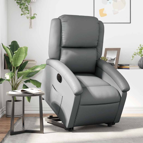 Fauteuil inclinable électrique en similicuir gris de vidaXL