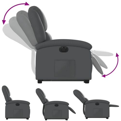 Fauteuil inclinable électrique en similicuir gris de vidaXL