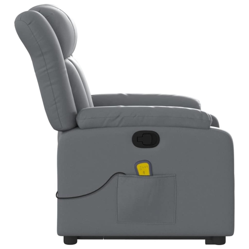 Fauteuil de massage inclinable en similicuir gris VidaXL