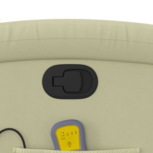 Fauteuil de massage inclinable en cuir véritable crème de vidaXL