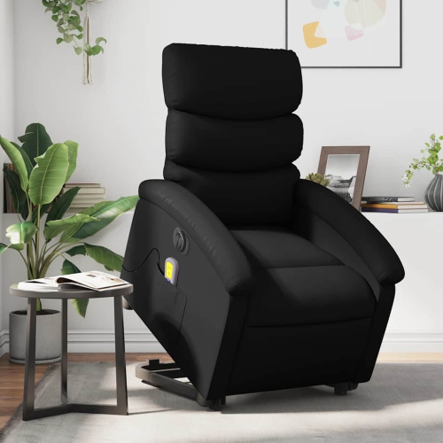 Fauteuil de massage inclinable électrique en similicuir noir de vidaXL