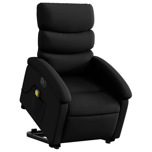 Fauteuil de massage inclinable électrique en similicuir noir de vidaXL