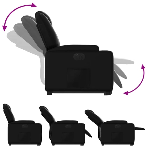 Fauteuil inclinable électrique en similicuir noir de vidaXL