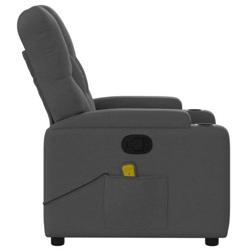 Fauteuil de massage inclinable en tissu gris foncé vidaXL