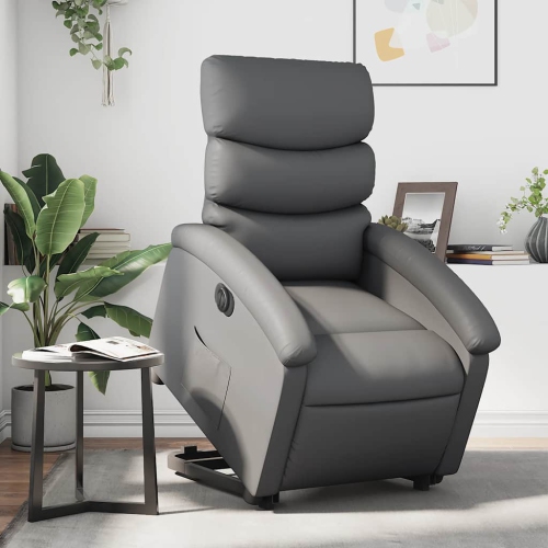 Fauteuil inclinable électrique en similicuir gris de vidaXL