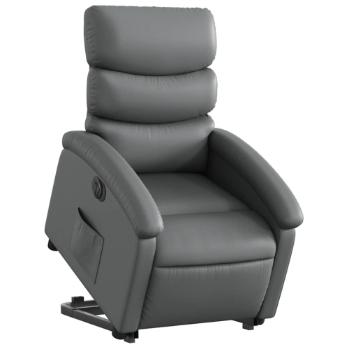 Fauteuil inclinable électrique en similicuir gris de vidaXL