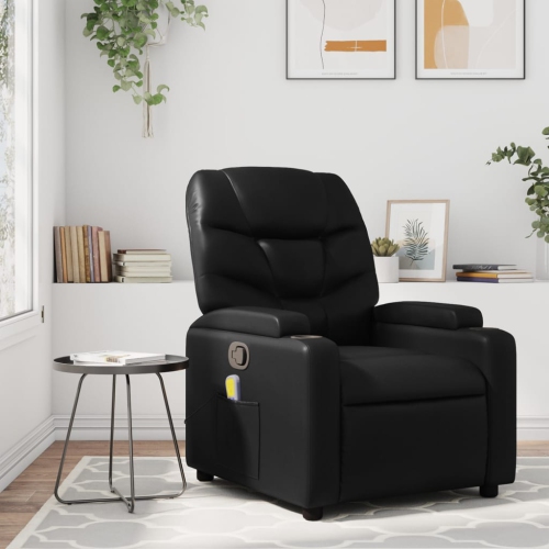 Fauteuil de massage inclinable en similicuir noir vidaXL