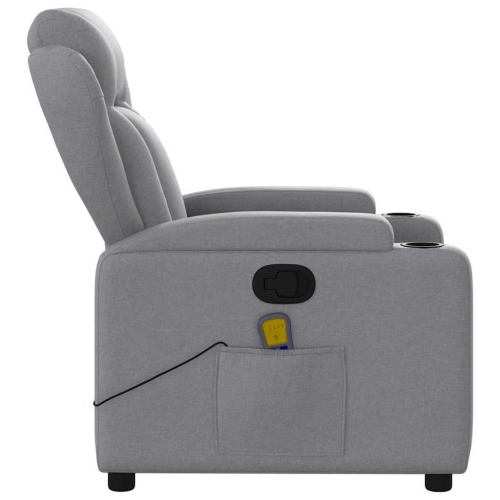 Fauteuil de massage inclinable en tissu gris pâle de vidaXL