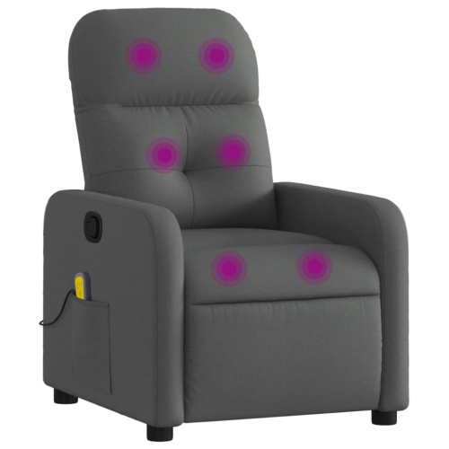 Fauteuil de massage inclinable en tissu gris foncé vidaXL