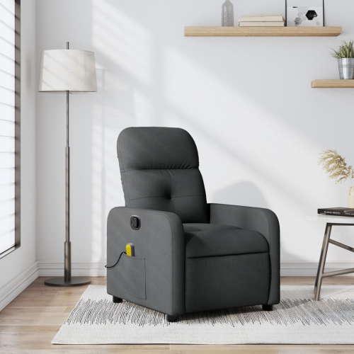Fauteuil de massage inclinable en tissu gris foncé vidaXL
