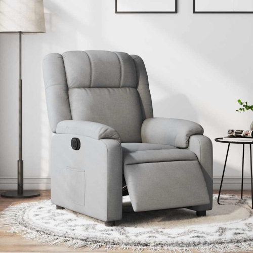 Fauteuil inclinable électrique en tissu gris pâle vidaXL