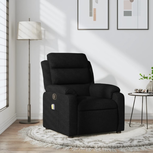 Fauteuil de massage inclinable en tissu noir vidaXL