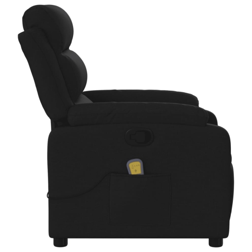 Fauteuil de massage inclinable en tissu noir vidaXL
