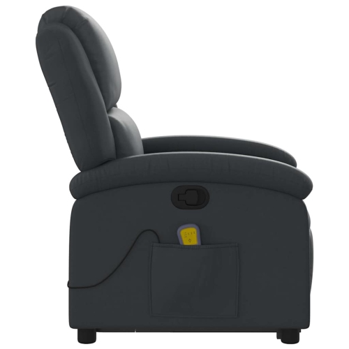 Fauteuil de massage inclinable en cuir véritable noir de vidaXL