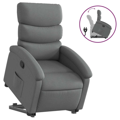 Fauteuil inclinable en tissu gris foncé VidaXL