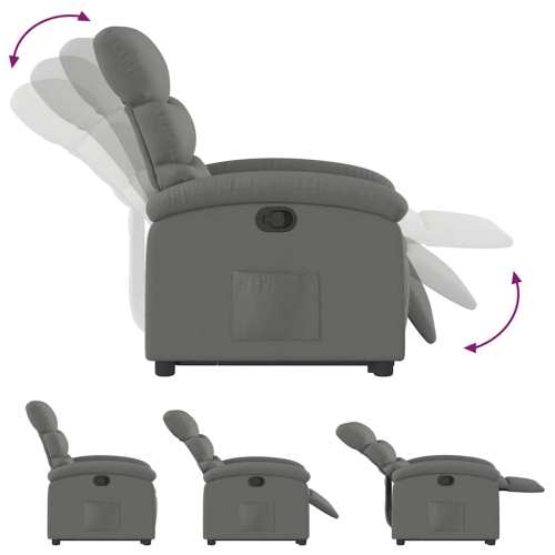 Fauteuil inclinable en tissu gris foncé VidaXL