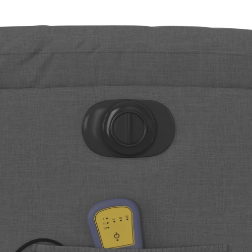 Fauteuil de massage inclinable électrique en tissu gris foncé vidaXL