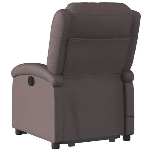 Fauteuil de massage inclinable électrique en cuir véritable brun foncé de vidaXL