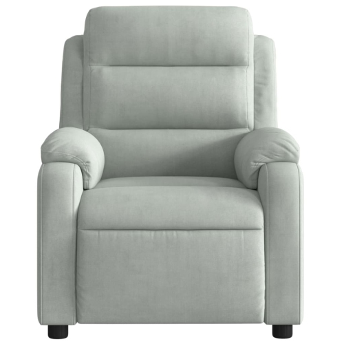 Fauteuil de massage inclinable en velours gris pâle de vidaXL