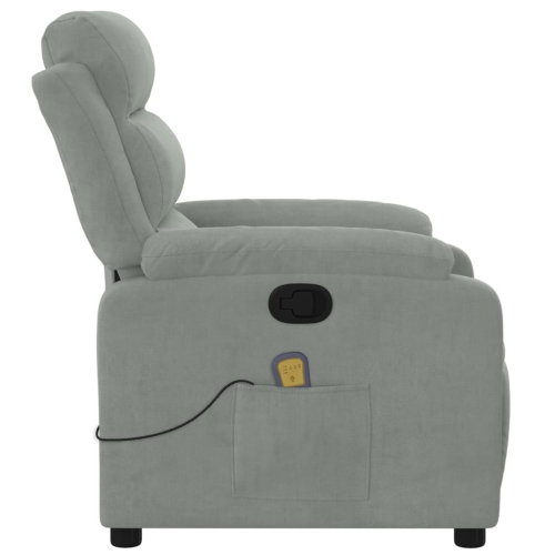 Fauteuil de massage inclinable en velours gris pâle de vidaXL