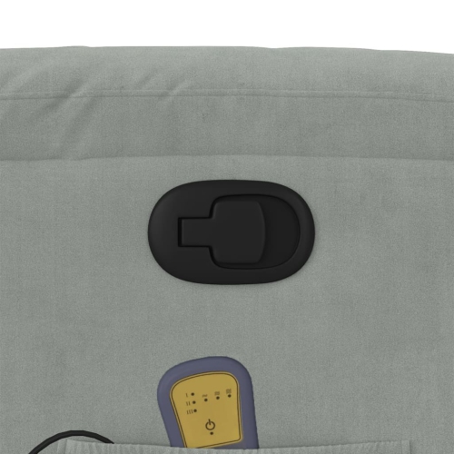 Fauteuil de massage inclinable en velours gris pâle de vidaXL