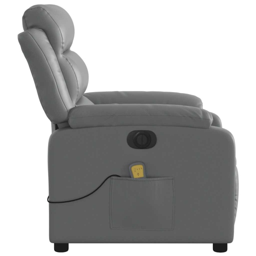 Fauteuil de massage inclinable électrique en similicuir gris vidaXL