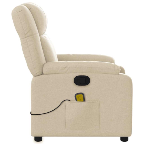 Fauteuil de massage inclinable en tissu crème de vidaXL