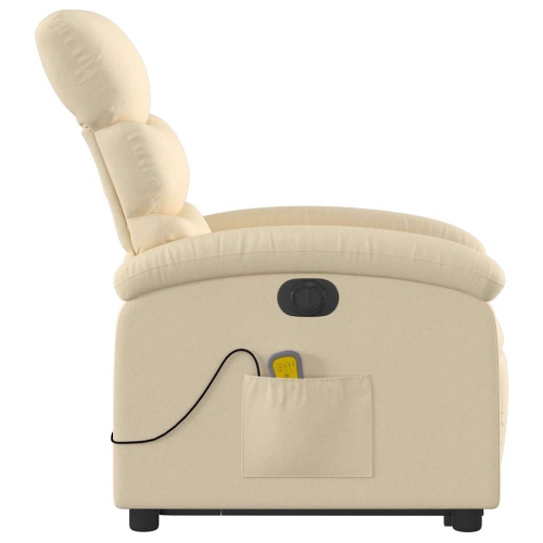 Fauteuil de massage inclinable électrique en tissu crème de vidaXL