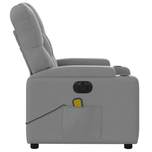 Fauteuil de massage inclinable électrique en tissu gris pâle de vidaXL