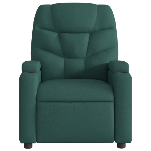 Fauteuil de massage inclinable en tissu vert foncé vidaXL