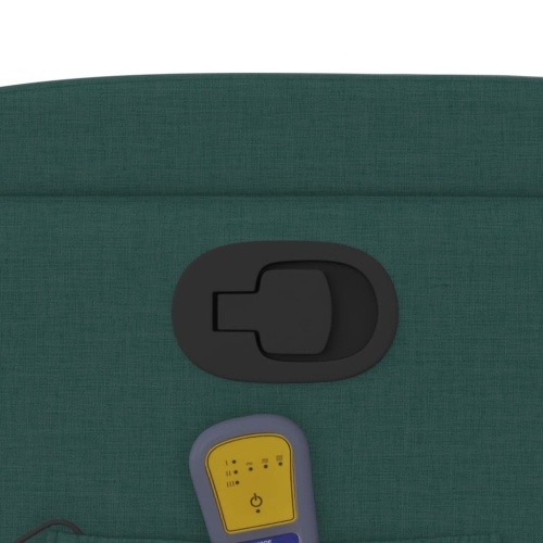 Fauteuil de massage inclinable en tissu vert foncé vidaXL