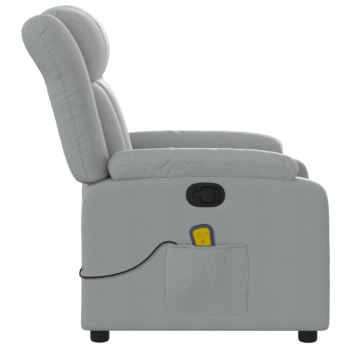 Fauteuil de massage inclinable en tissu gris pâle de vidaXL