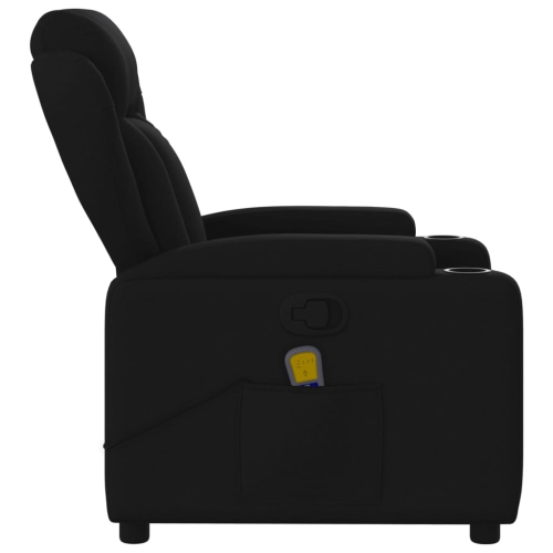 Fauteuil de massage inclinable en tissu noir vidaXL