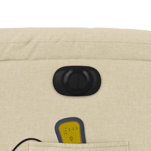 vidaXL Electric Massage Recliner Chair Cream Fabric