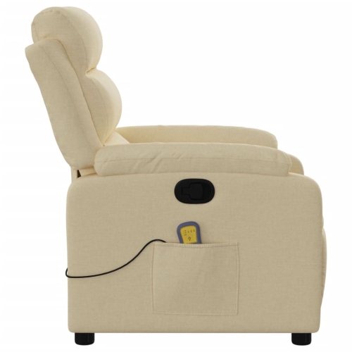 Fauteuil de massage inclinable en tissu crème de vidaXL