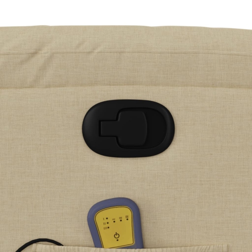 Fauteuil de massage inclinable en tissu crème de vidaXL