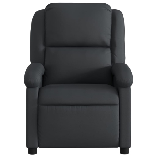 vidaXL Massage Recliner Chair Black Real Leather
