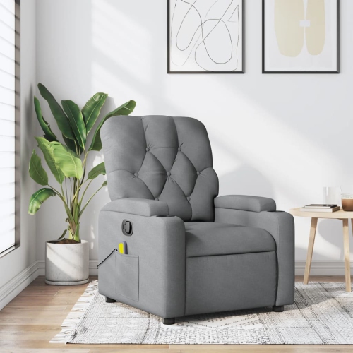 Fauteuil de massage inclinable en tissu gris pâle de vidaXL