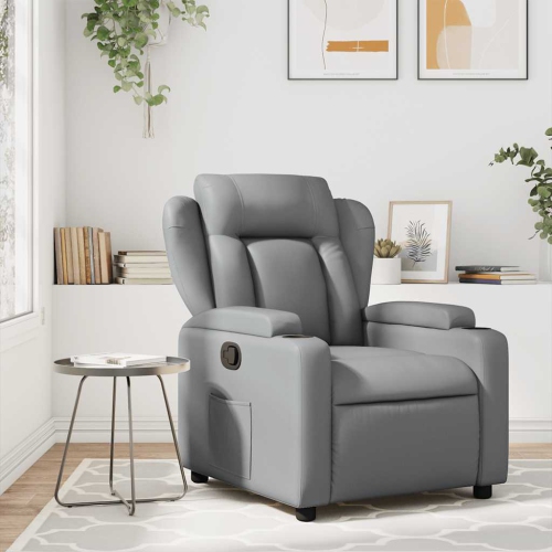 Fauteuil de massage inclinable en similicuir gris de vidaXL