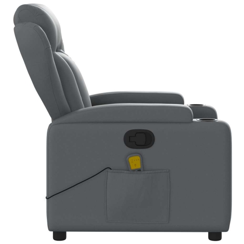 Fauteuil de massage inclinable en similicuir gris de vidaXL