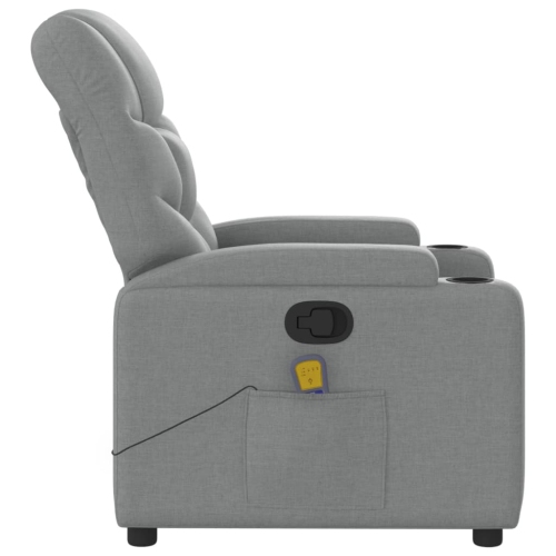 Fauteuil de massage inclinable en tissu gris pâle de vidaXL