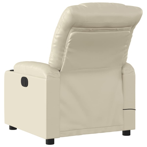 Fauteuil de massage inclinable électrique en similicuir crème de vidaXL
