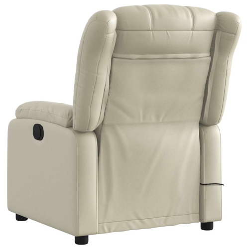 Fauteuil de massage inclinable électrique en similicuir crème de vidaXL