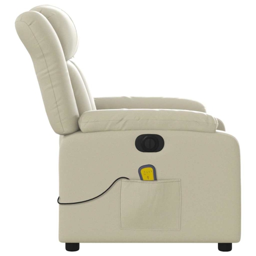 Fauteuil de massage inclinable électrique en similicuir crème de vidaXL